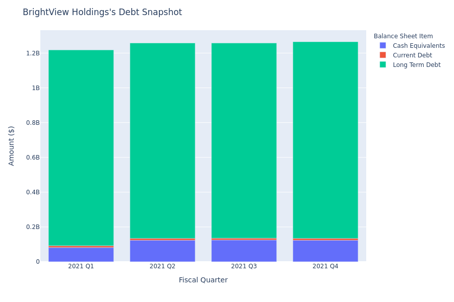 What Does BrightView Holdings's Debt Look Like?