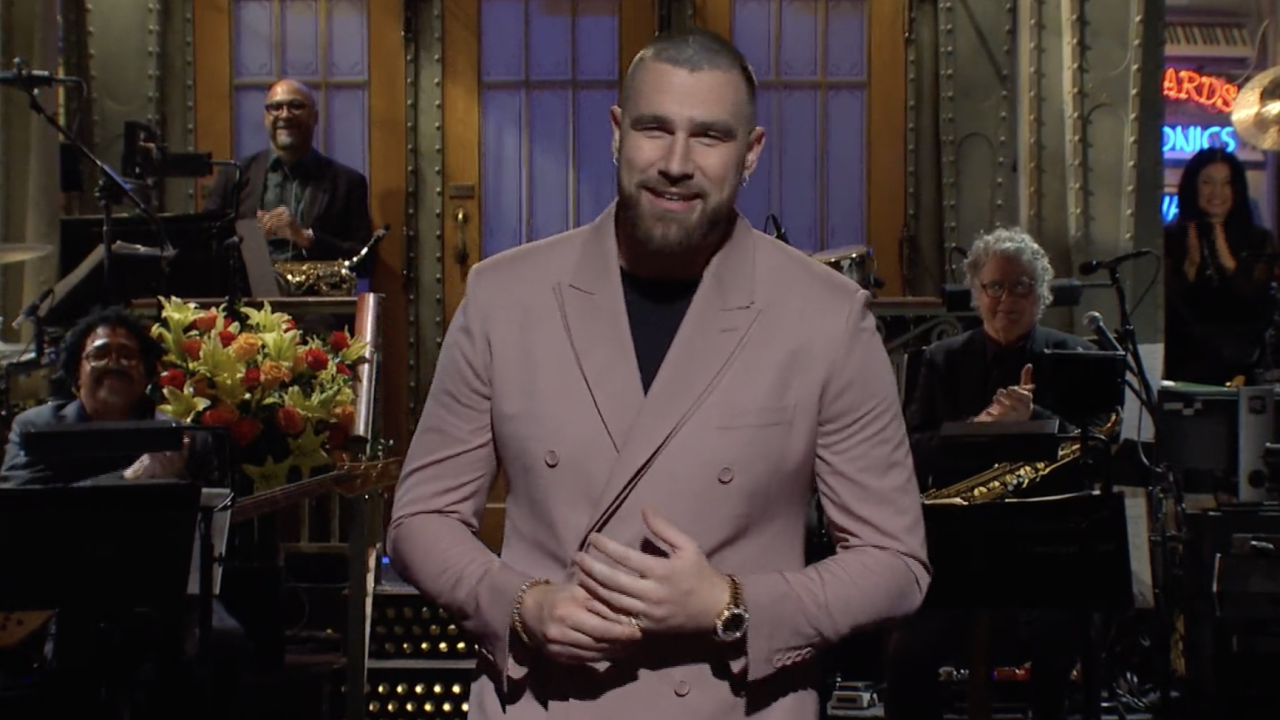 Travis Kelce Jokes About Being Suspended for Weed in College on 'SNL'