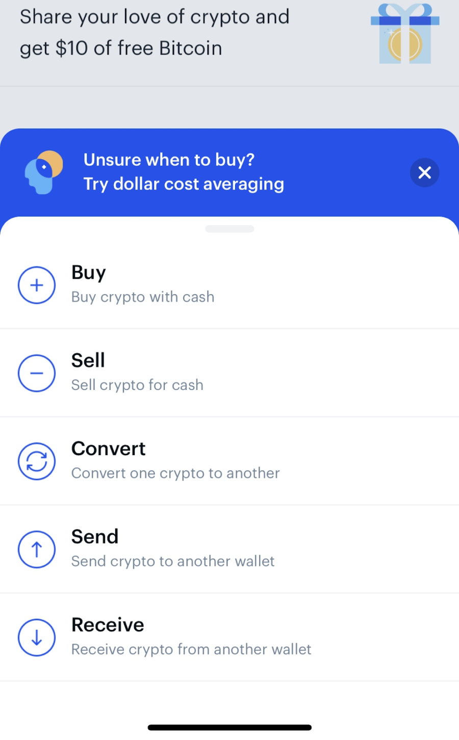 Coinbase Mobile App - Simple order placements