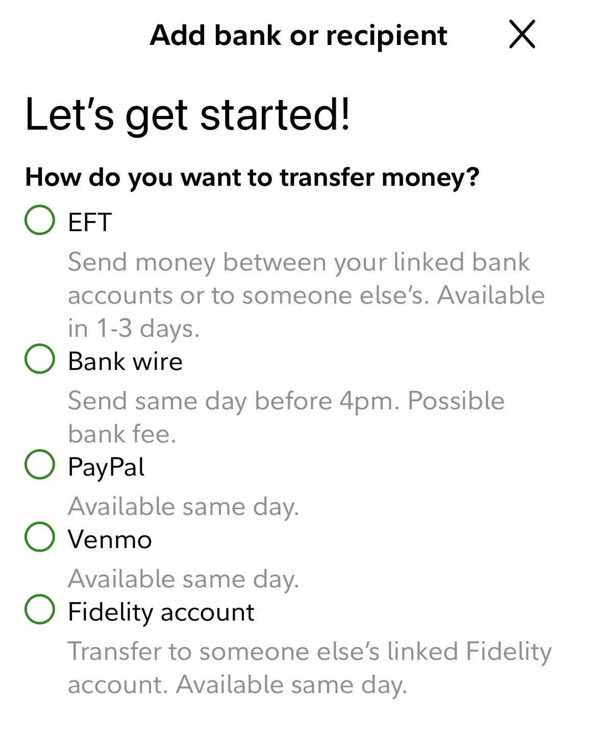 options for adding money into your fidelity account
